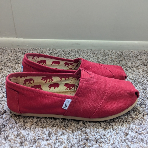 TOMS Womens Classics Red Canvas - Picture 3 of 6